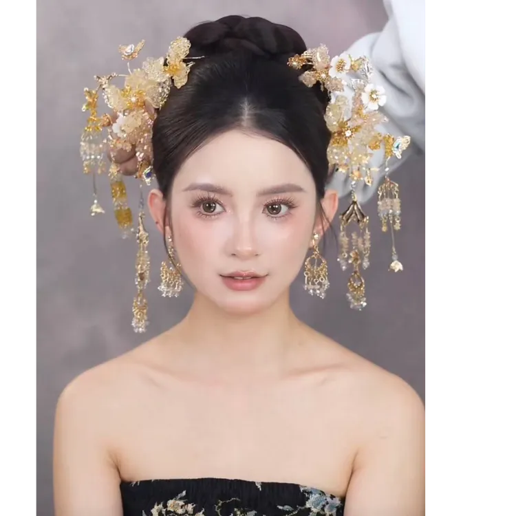 合金婚庆饰品 2025新款百搭中式新娘饰品结婚263