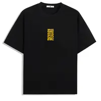 夏款恭喜发财刺绣麻棉男女同款时尚圆领短袖圆领宽松纯棉圆领