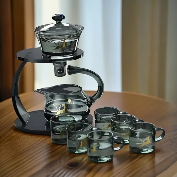 磁吸式懒人泡茶器新款茶具水杯网红新款家用玻璃茶具套装功夫茶具