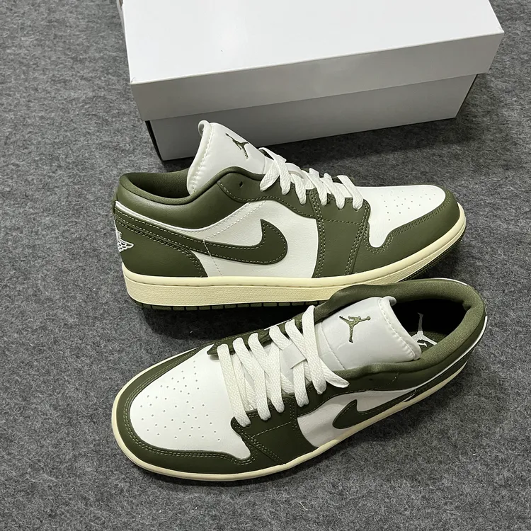 Air Jordan 1 Low男女款低帮白绿色复古耐磨运动休闲板鞋官方正品