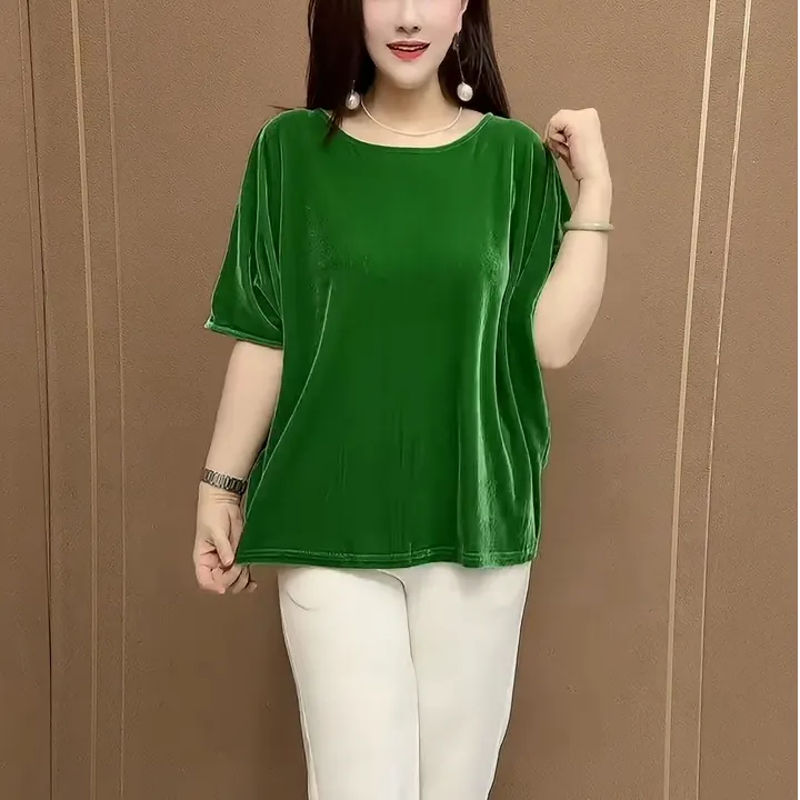 高档潮流大码中年女休闲T恤衫2025夏新款气质时尚显瘦遮肉打底衫