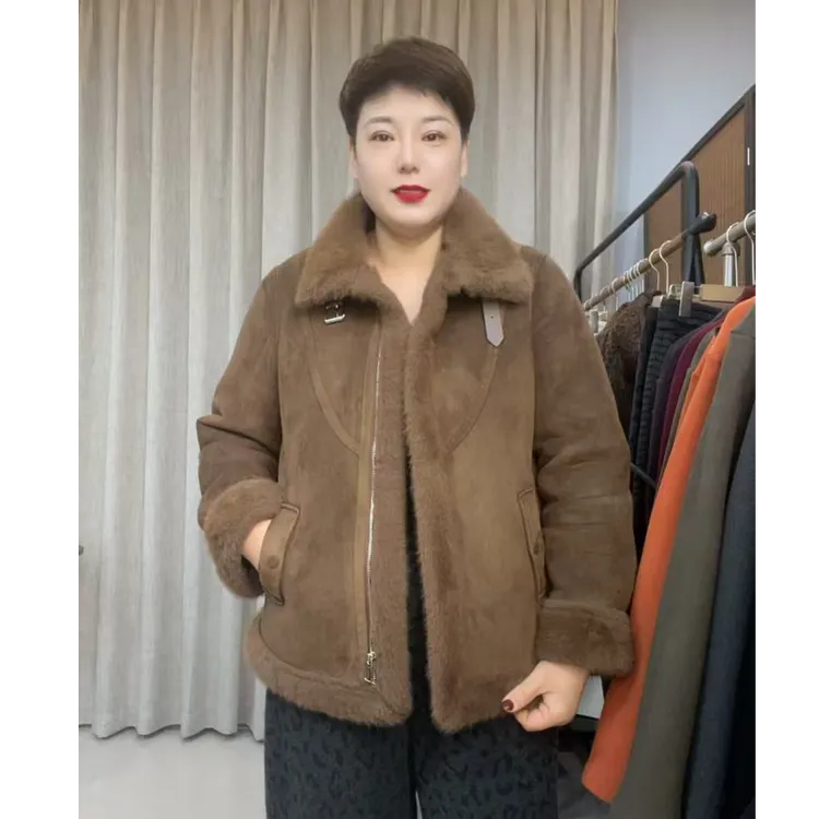 冬季百搭休闲大码毛毛外套25910款