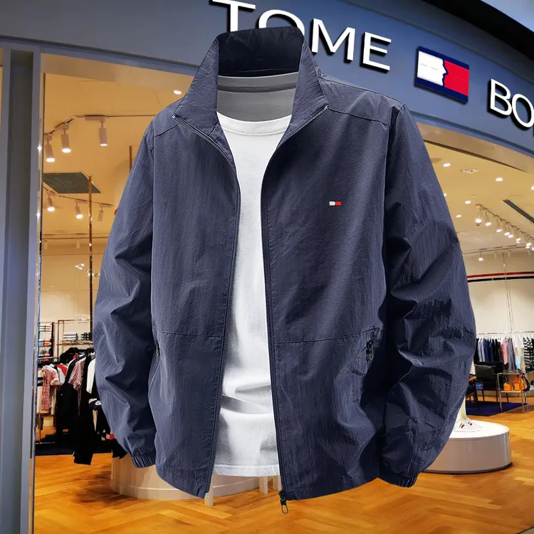 汤米希凯利春秋季夹克外套男士立领休闲百搭防风薄款户外运动上衣