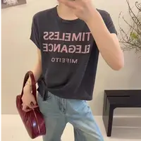 短袖夏季常规款字母提花宽松高级感百搭均码圆领韩版简约显瘦T恤