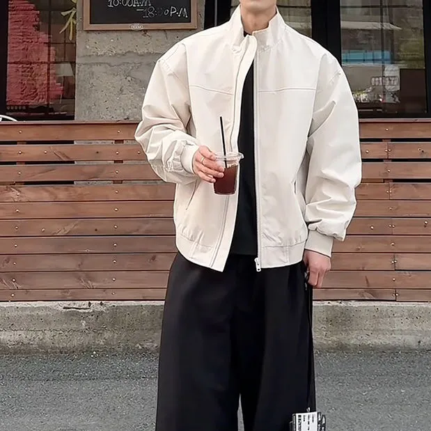 美式三防立领飞行夹克男款春秋情侣棒球服外套短款廓形工装冲锋衣