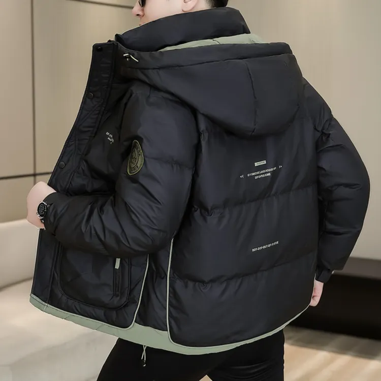 瑟图肖冬季羽绒棉服男士短款加厚保暖冬装潮流休闲连帽防寒服外套