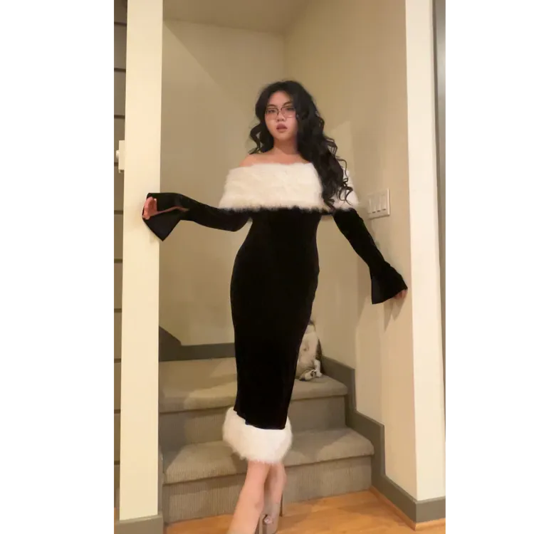 肯豆风弹力裙黑色秋冬新品！美版女装全尺码女装（卡码拍大）