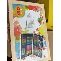 180件木盒画笔套装培训礼品毕业礼物水彩笔蜡笔
