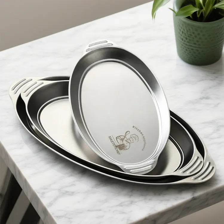 2025新款食品级316不锈钢鱼盘家用高级感蒸鱼专用椭圆形盘子鱼碟