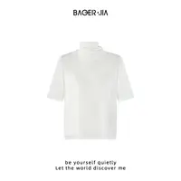 33-宝儿家含幂BV92525308早秋经典罗纹半高领100美丽诺羊毛上衣