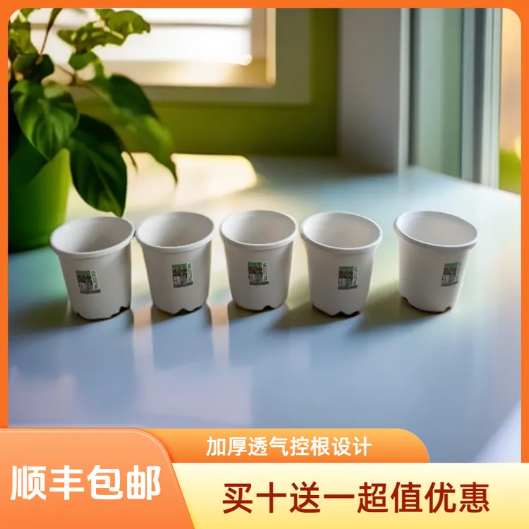 小果汀新款白色7加加厚透气控根大号树脂花盆月季绣球等花卉盆栽