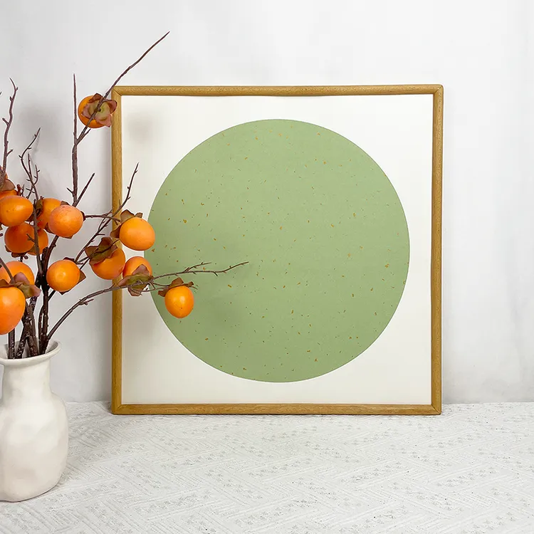 【一份两个】50*50厘米内径 榫卯纯实木檀木绿洒金宣纸画框