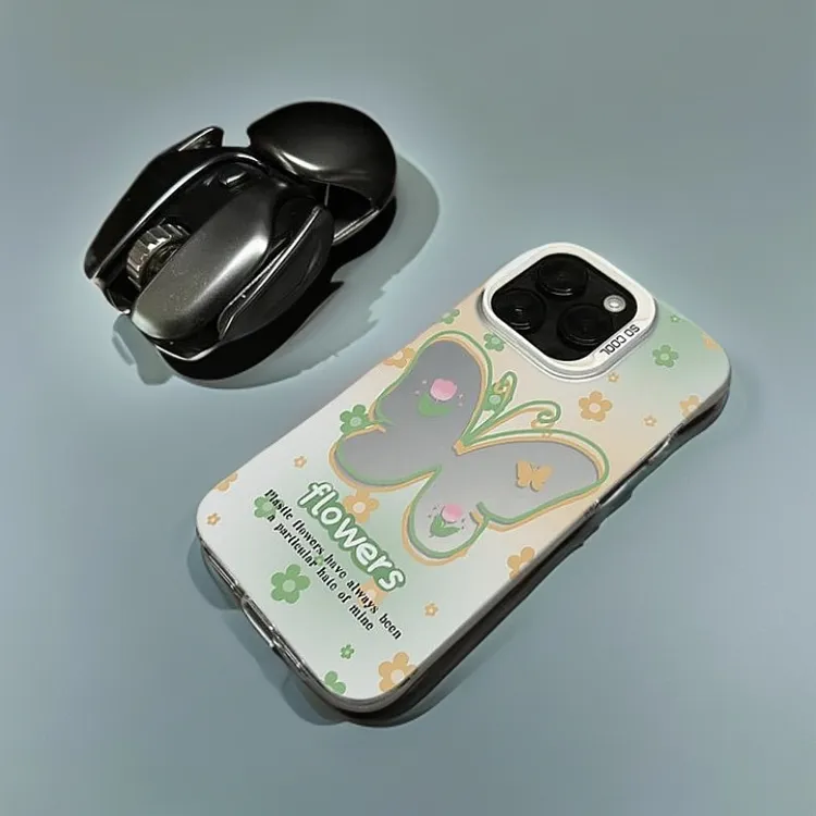 蝴蝶花茶花适用苹果16promax手机壳iPhone15plus防摔14新13个性xs