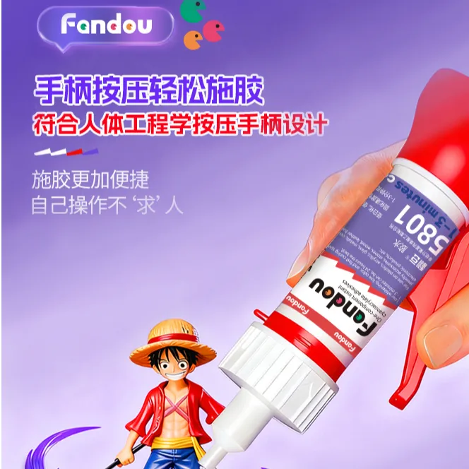 翻豆5801强力粘金属铁陶瓷塑料亚克力耐高温透明快干胶水