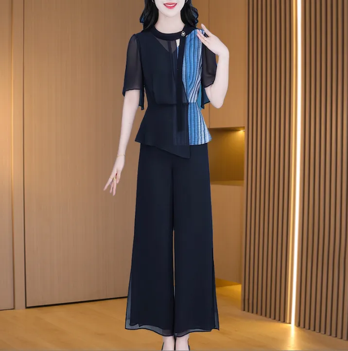 【上衣+裤子】优雅新款气质时尚休闲收腰显瘦套裤26221