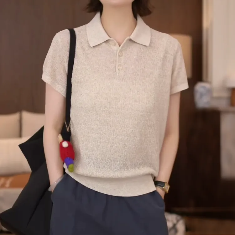 【雾语】精致的日常~细腻柔软透气韩版夏时尚百搭针织衫LK2504249