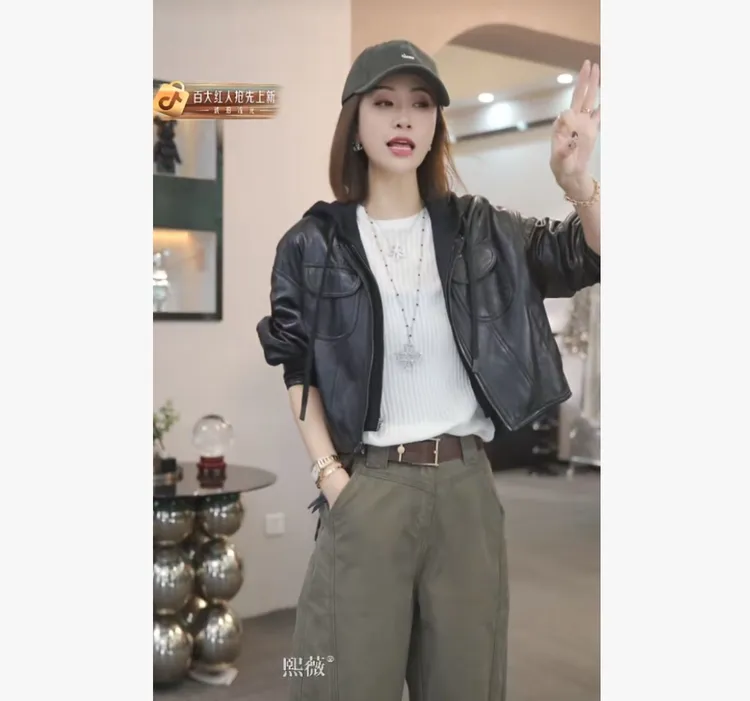 熙薇【机车女神】2025早秋新款时尚气质休闲百搭皮衣外套H5035