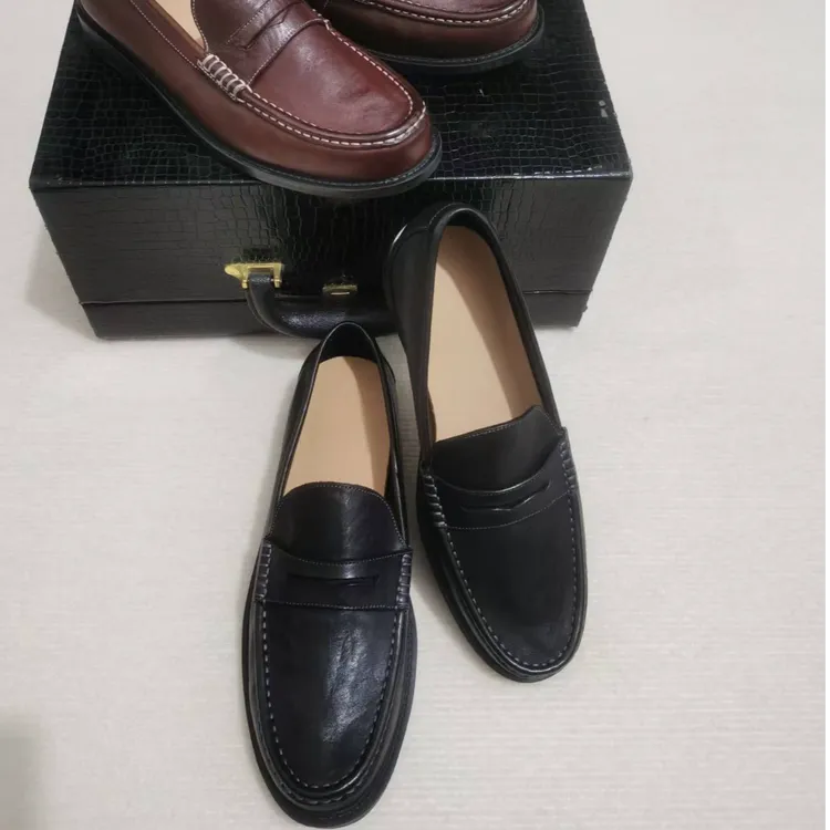 马皮水洗复古做旧固特异工艺乐福豆豆鞋一脚蹬休闲百搭舒适驾车鞋