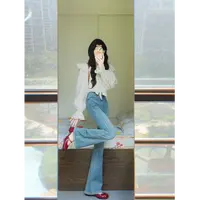 A875荷叶边长袖衬衫小众