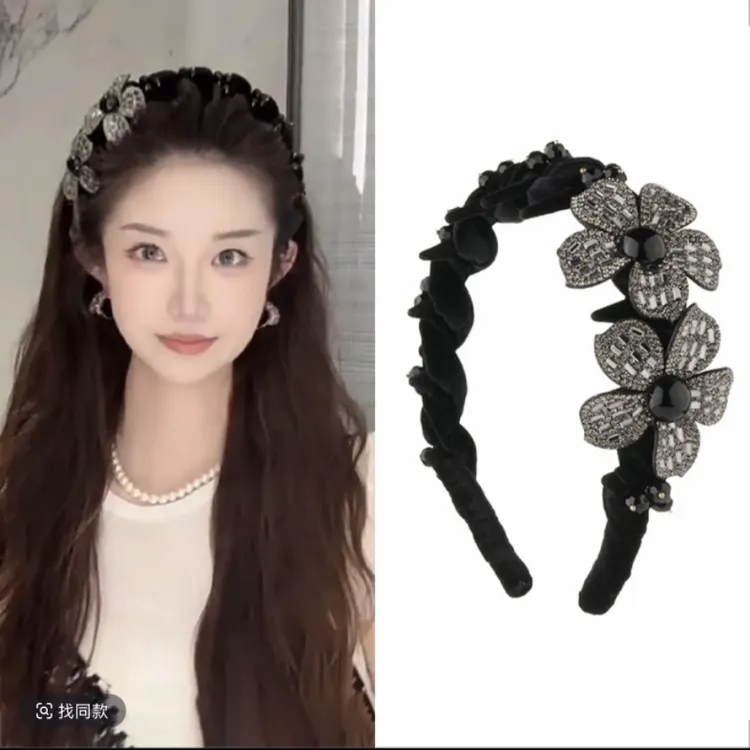 【花坞里】高级丝绒立体花卉轻奢发箍女高级感精致时尚头箍发卡发饰