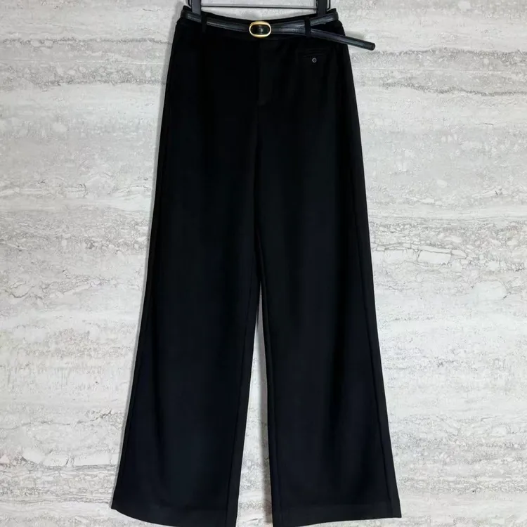 TANTAN 秋冬微弹时尚纯色高腰显瘦休闲阔腿裤3570