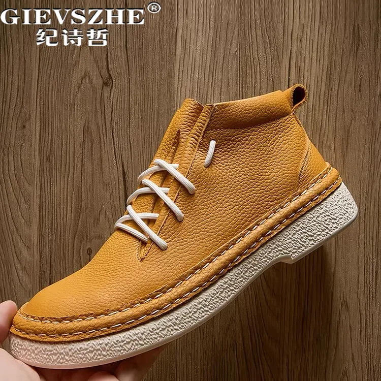 纪诗哲男鞋轻便透气百搭短靴男款复古时尚休闲鞋子轻奢潮流马丁靴