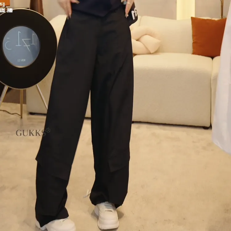 2025夏季新款纯色简约百搭宽松显瘦束脚休闲裤长裤LK2504447