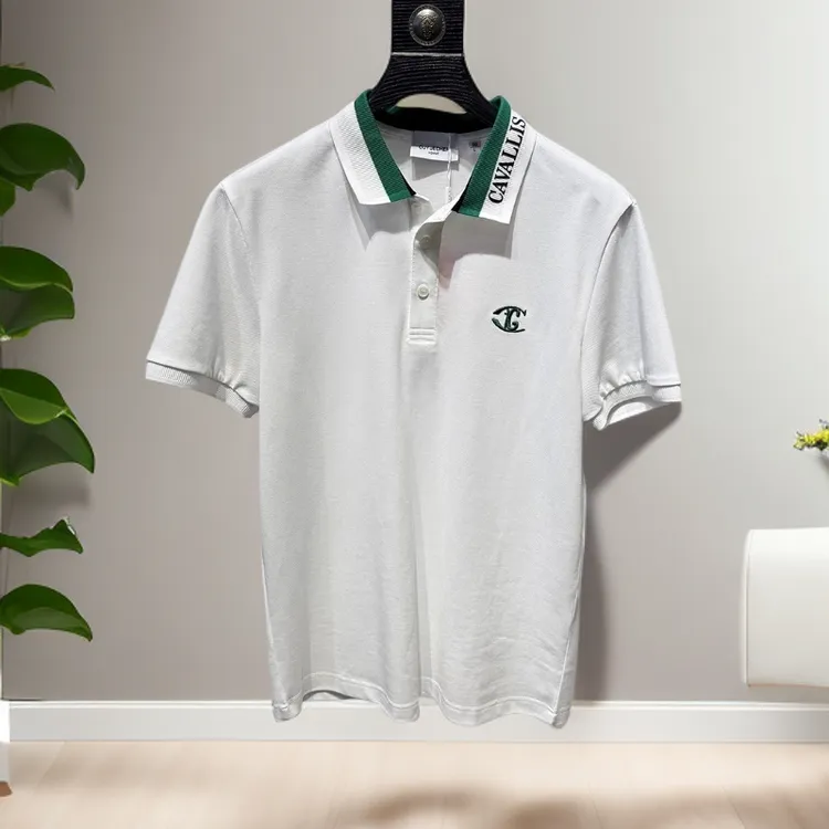 吉伦略索夏季轻奢男士短袖polo衫翻领时尚简约刺绣潮牌纯色修身T