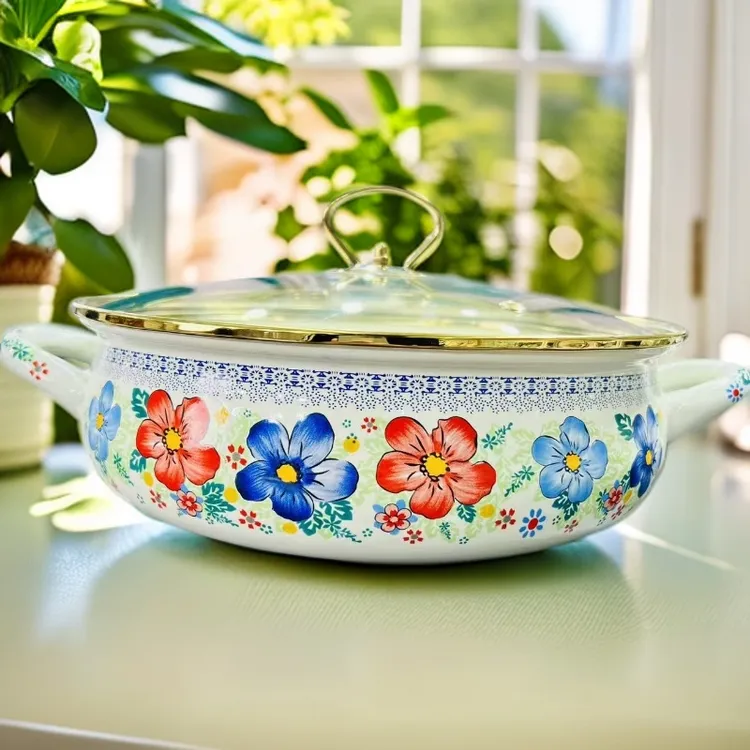 新疆包邮【高端26cm拉面盆】带透明盖子好看双耳拉面盆金边色好看