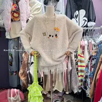 比外套还厚实的毛衣 25冬韩国东大门小熊刺绣休闲显瘦针织衫