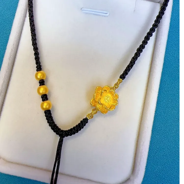 【双11活动大促】足金黄金莲花吊坠，精致百搭 时尚精美