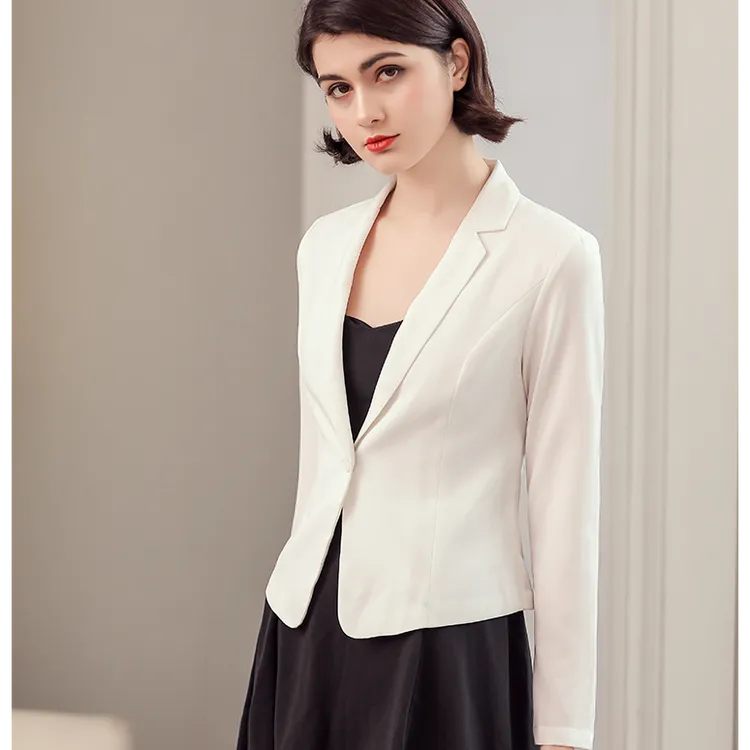2025新款OL职业小西装女外套夏薄短款韩版修身长袖雪纺小西服披肩