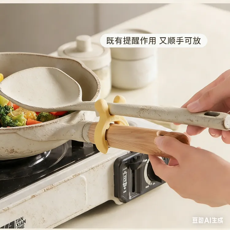 硅胶卡通鹿耳铲子勺子泡沫塑料制品橡胶锅铲放置器商品图