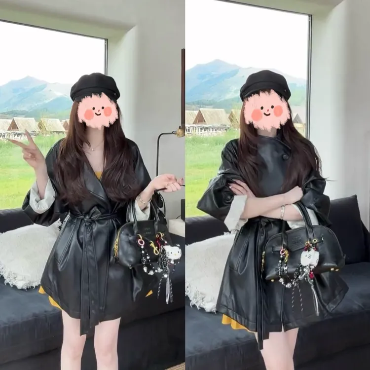 高级时尚气质炸街减龄百搭设计皮外套女早秋法式小个子上衣皮衣