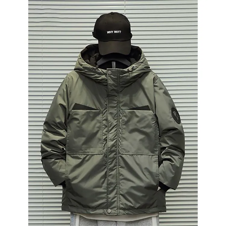 U&PURA白鸭短款羽绒服男宽松潮牌冲锋衣加肥大码胖子外套潮流