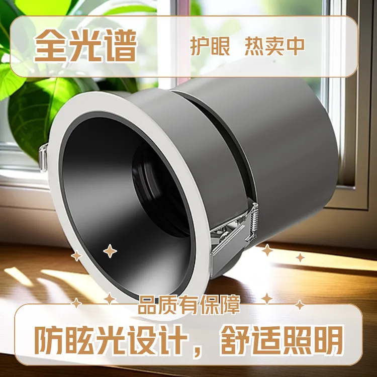 聚光射灯小山丘洗墙家用客厅餐厅筒射灯别墅级可调小角度嵌入式灯