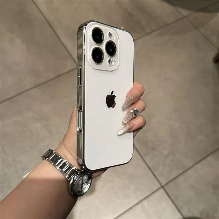 简约电镀苹果16promax手机壳带镜头膜15pro全包iPhone14/13磨砂壳