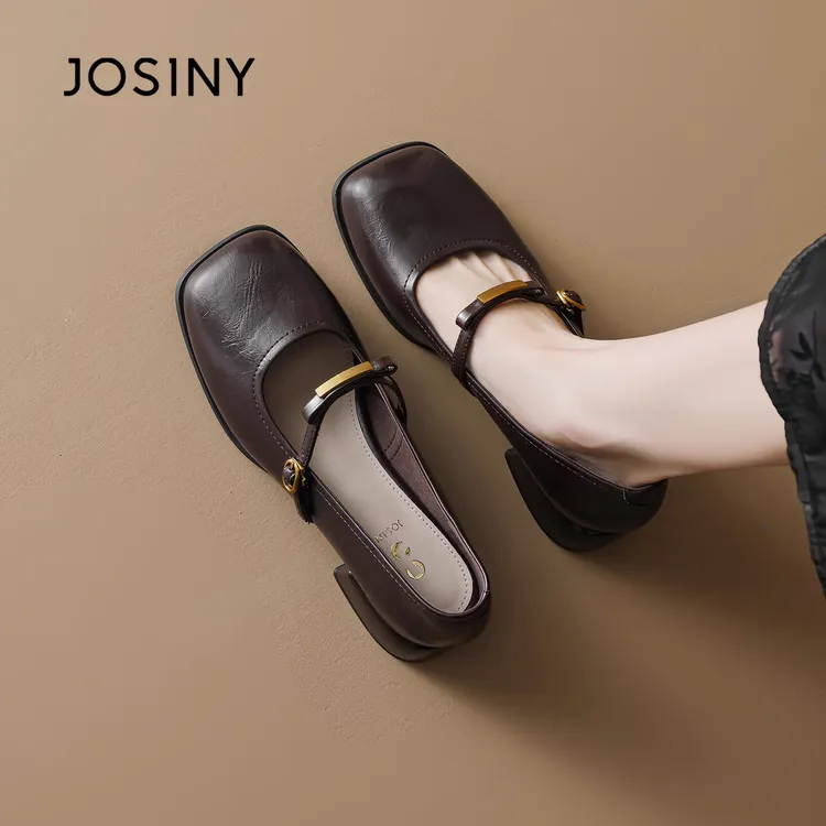 卓诗尼配裙子单鞋女2025新款秋季法式玛丽珍鞋黑色女士卓诗尼女鞋