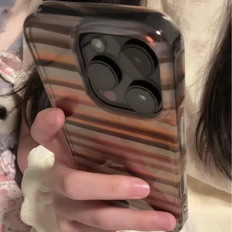 诚星泽美式拼接条纹适用苹果17PROMAX手机壳华为OPPO小米VIVO软壳