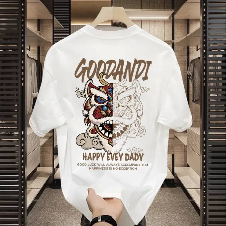 美式痞帅重磅短袖T恤青年男女款夏季ins潮牌圆领上衣高级感男装