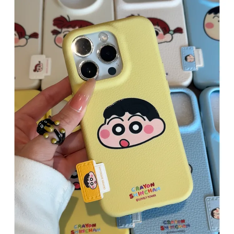 欧克里里小新妮妮标签适用苹果17/16皮纹手机壳华为vivo小米oppo