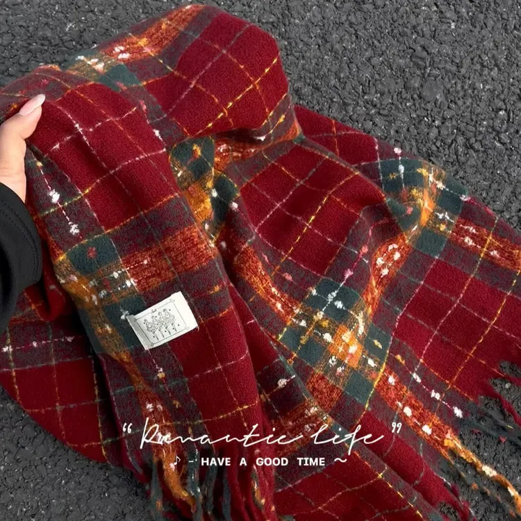 秋冬季新款氛围时尚围巾学生情侣围脖保暖加厚ins百搭披肩女冬天