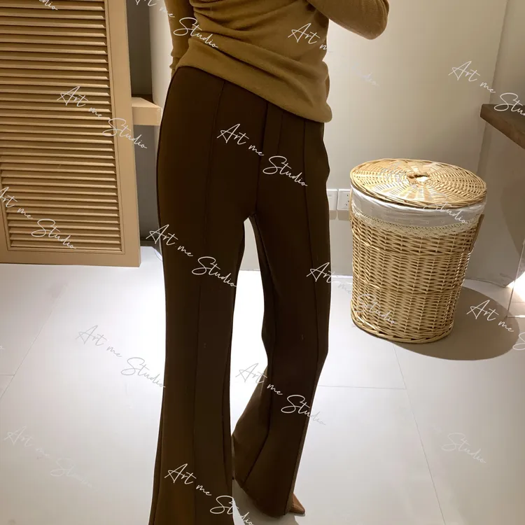 【ART ME】简约通勤慵懒舒适垂感显瘦两色微喇长裤w2073j2