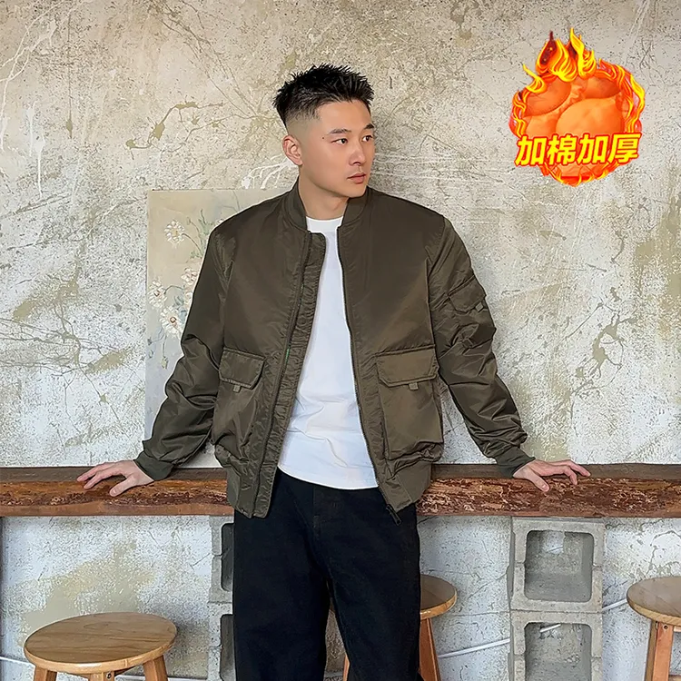 【加棉款】冬季夹克三防薄款加棉款硬汉外套男士夹克男飞行夹克