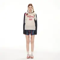 AJPG 复古提花撞色插肩袖长袖针织衫休闲百搭上衣女AJPG24-244