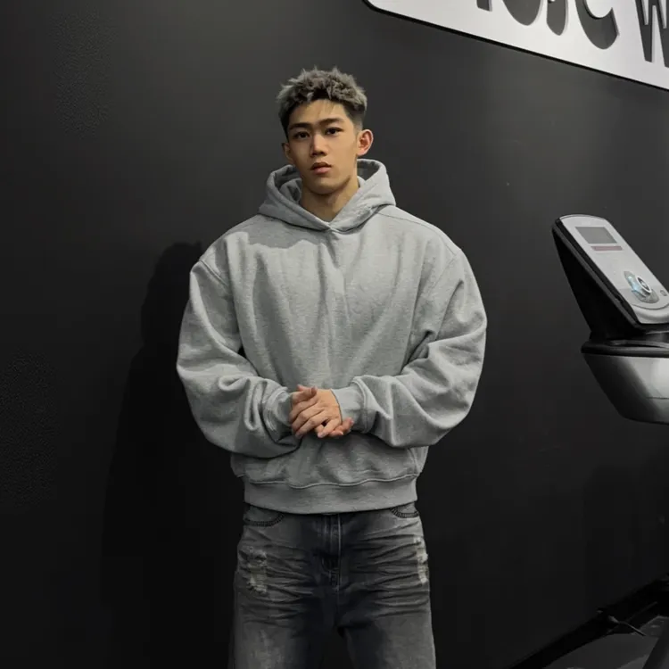 WOKEN MIGHT 本源系列 基础帽衫Hoodie秋冬加绒双肩线 短宽显比例