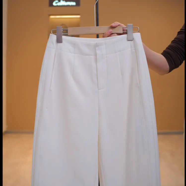 【越越】【免熨烫】时尚高腰阔腿休闲裤-K16945