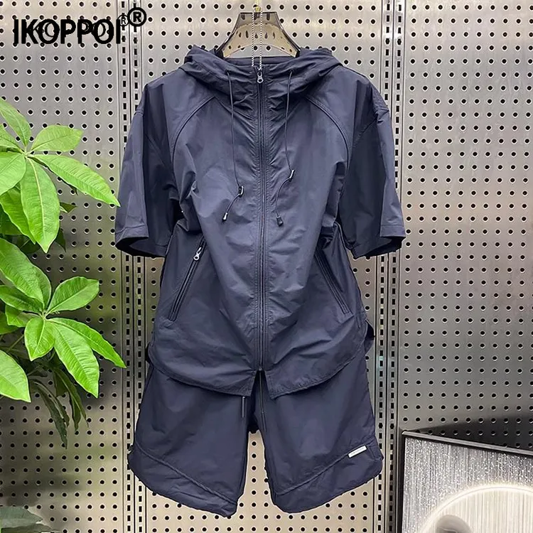 高端户外运动冰丝短袖短裤男夏季套装速干t恤帅气穿搭休闲两件套