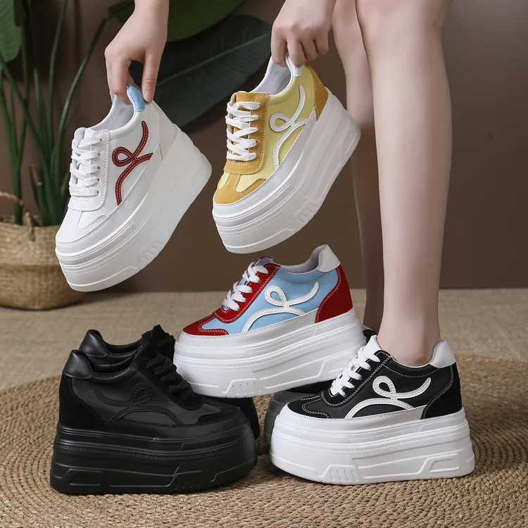 【跟高10厘米】厚底内增高小白鞋女鞋2025秋冬季新款时尚舒适休闲鞋