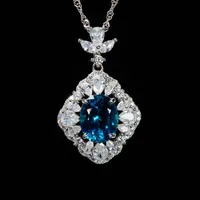 如苑珠宝925银天然托帕石吊坠多样性发货